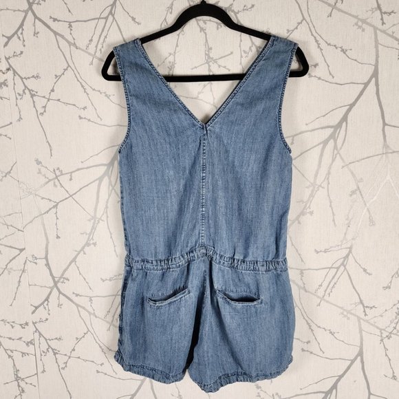 Rails Blue Chambray Tencel Linen Blend Romper - Picture 3 of 4